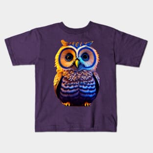 little owl at night Kids T-Shirt